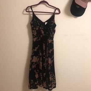 Midi black velvet dress from Anthropologie